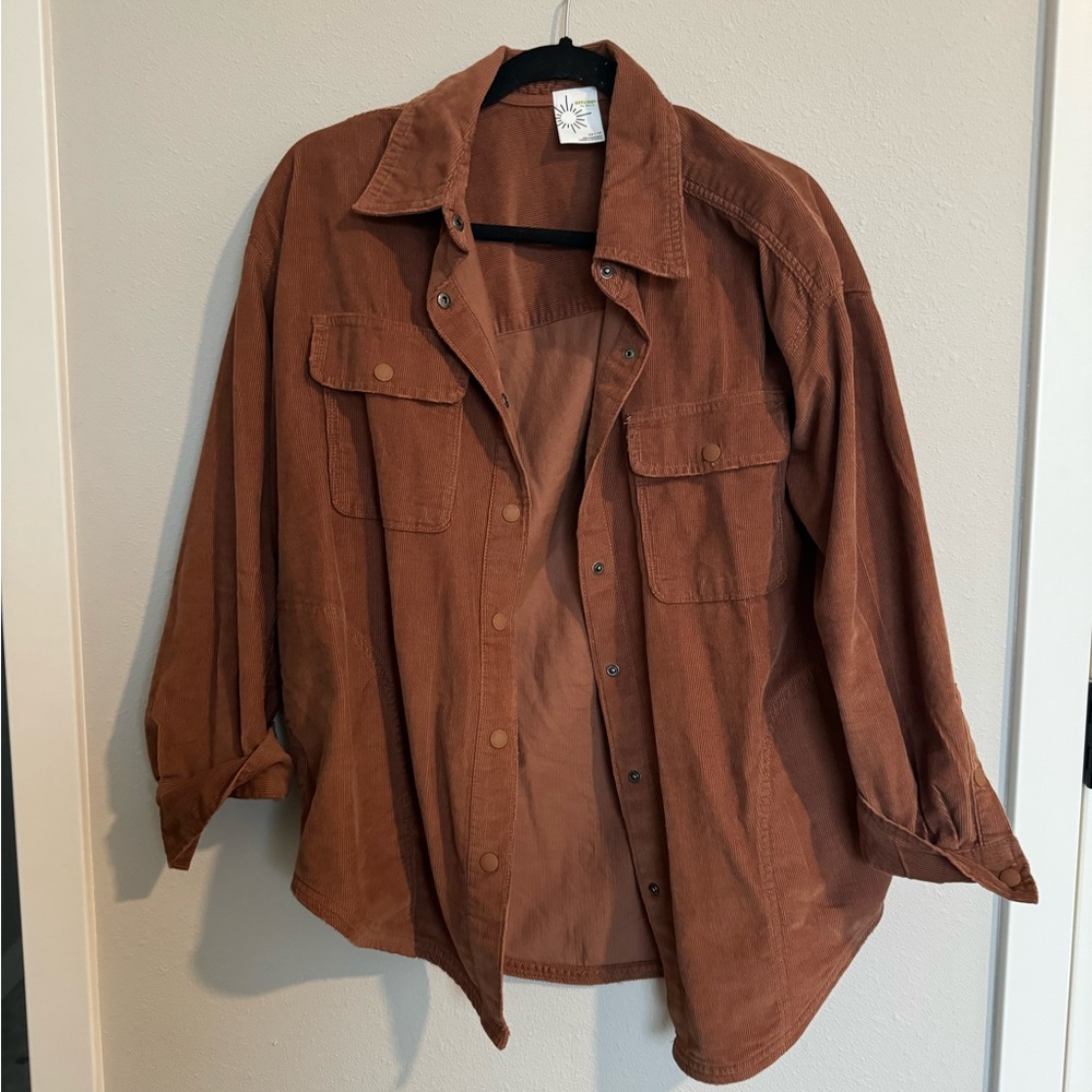 Offline by Aerie Rust Brown Corduroy Button-Down Shirt